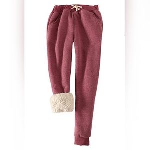 Sweatpants Sherpa Line Winter Warm Athletic Jogger